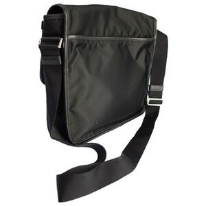 Prada leather messenger Black saffiano bag Crossbody Tessuto